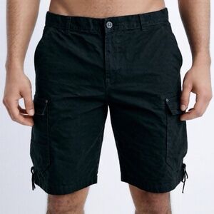 Guess Cargo Shorts Mens Size 36 Black Preppy Hiking Gorpcore Casual